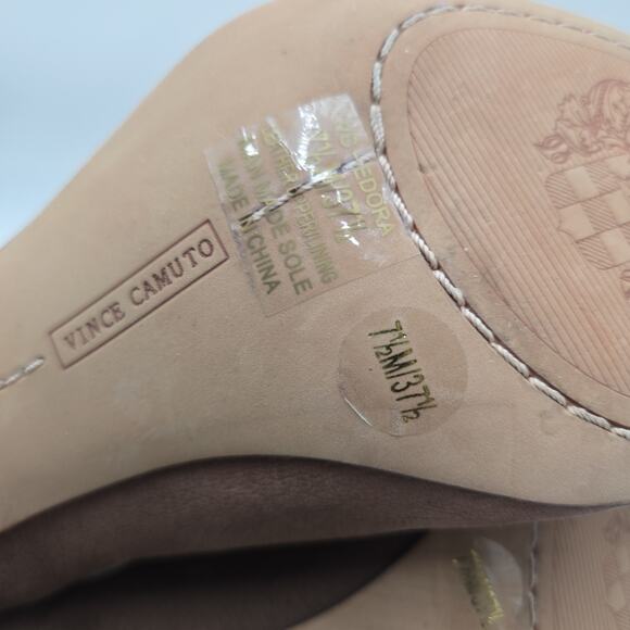 Vince Camuto X Revolve Edora Heel Brown Cone Heel Sz 7.5 Peep Toe - Picture 7 of 7